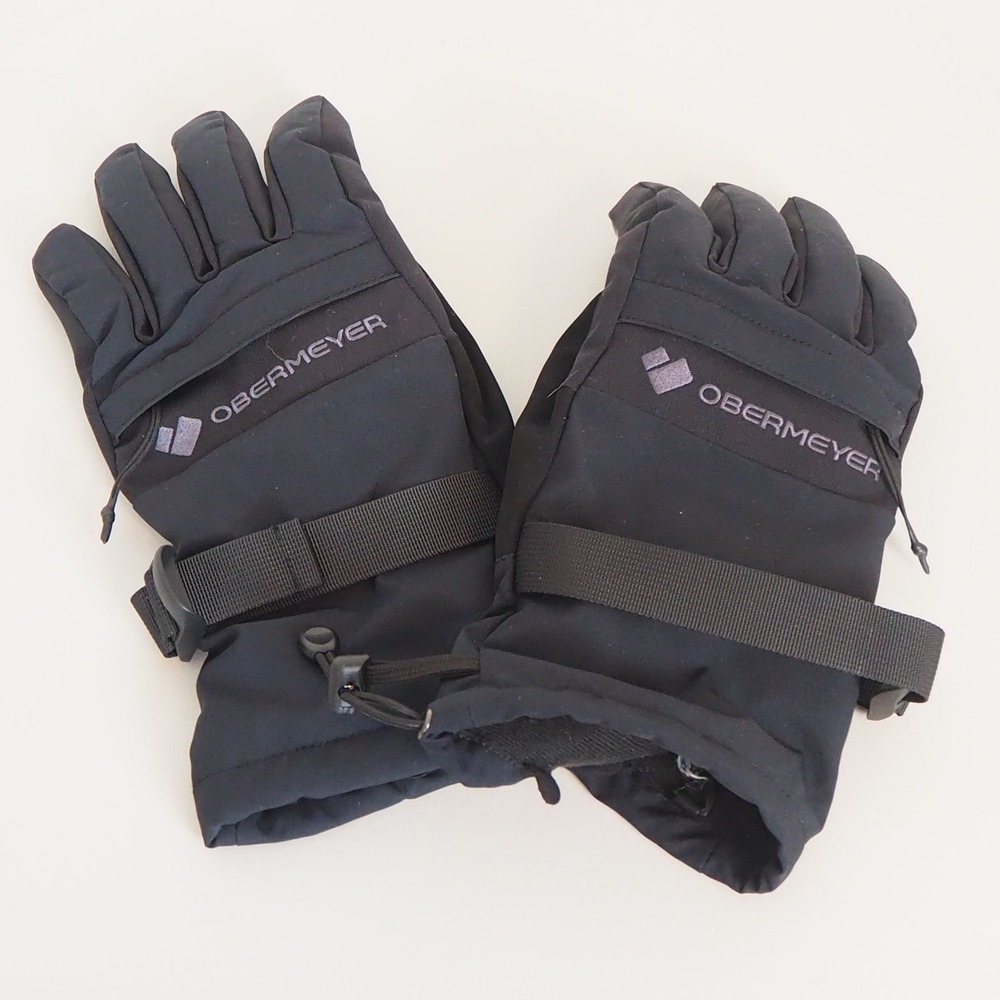 Obermeyer Ski/Snowboarding Gloves Men L Black Leather Palm Insulated Winter Snow